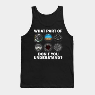 Funny Pilot Art Men Women Aviation Airline Pilot Instruments Tank Top